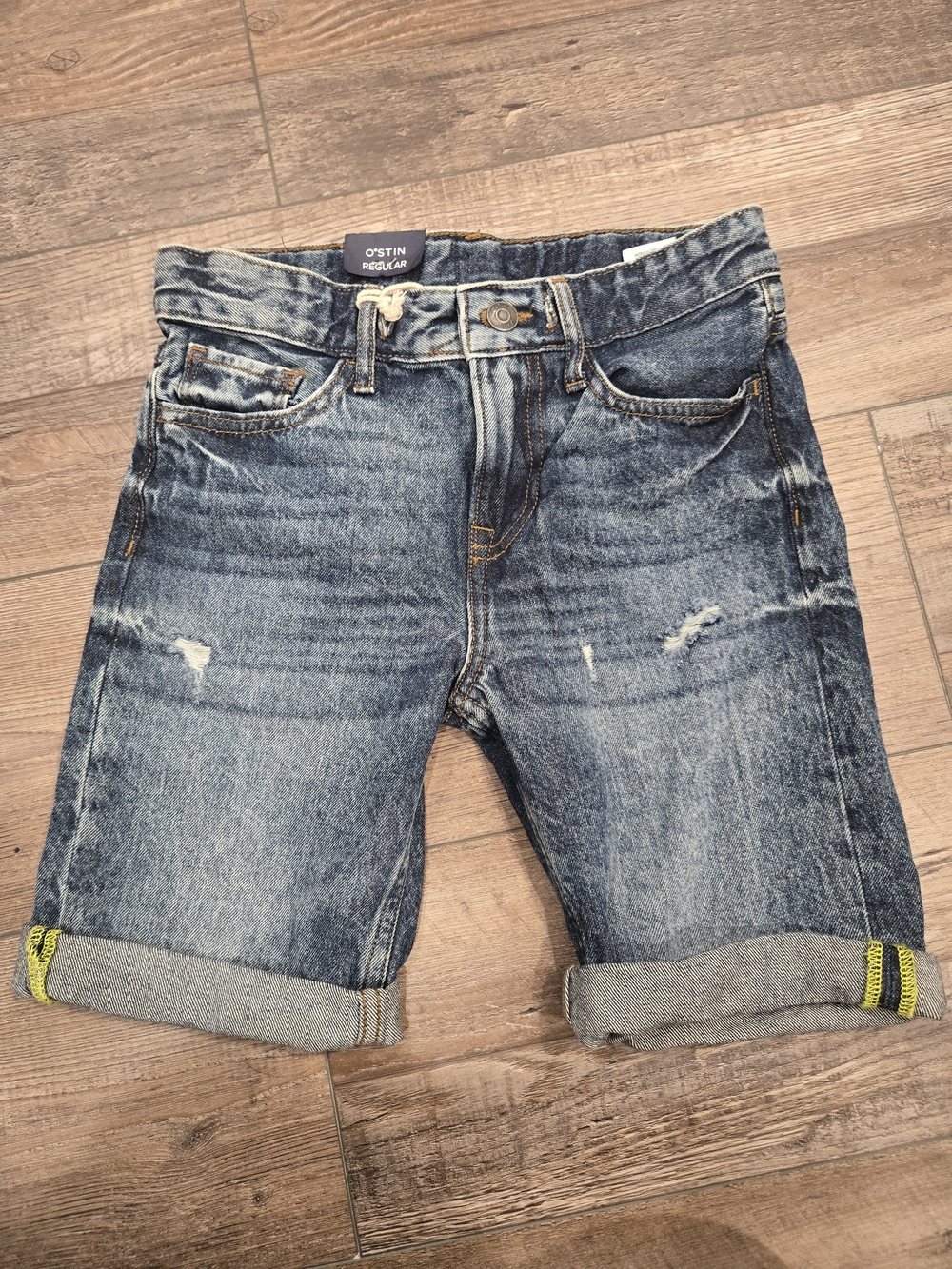Blue Denim Boys Or Girl Bermuda Shorts - Casual Rolled Hem 100% Cotton